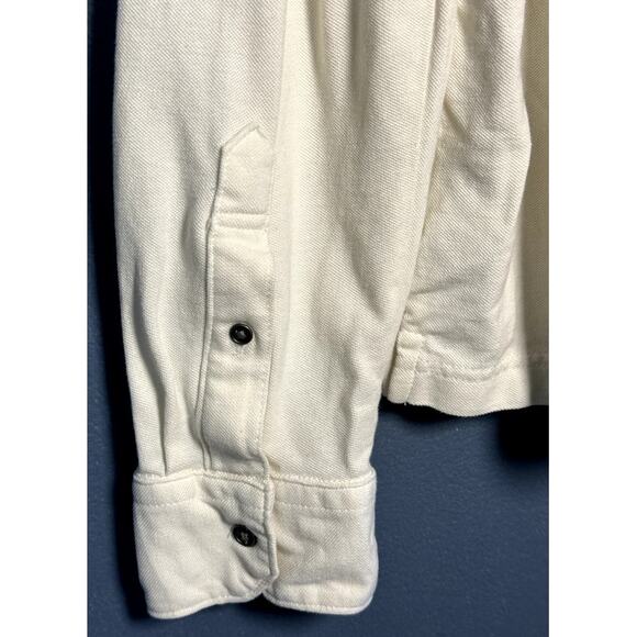 MENS J FERRAR CREAM LONG SLEEVE BUTTON DOWN/UP SHIRT SIZE XL 100% COTTON - Picture 4 of 9